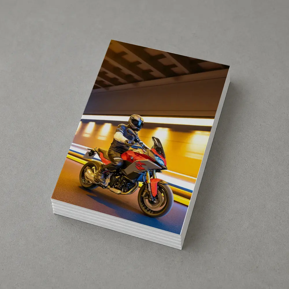 BMW Motorcycle Rider Speeding Through Tunnel – Postcards
