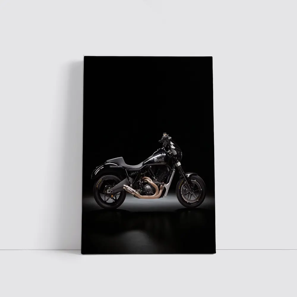 Buell Motorcycle Black Studio Dark Background – Wall Art