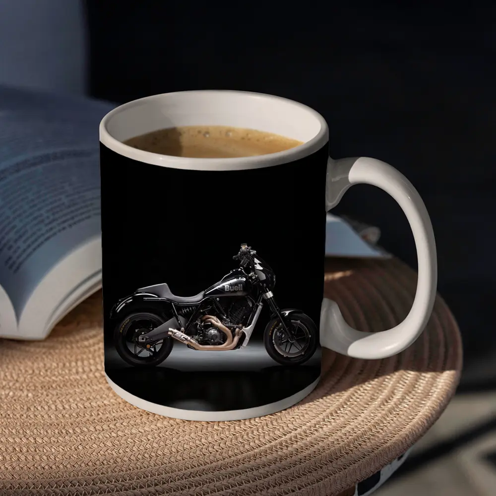 Buell Motorcycle Black Studio Dark Background – Mugs