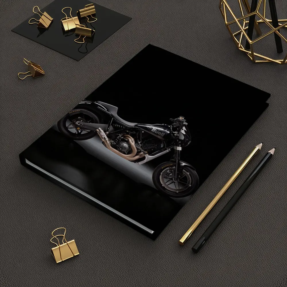 Buell Motorcycle Black Studio Dark Background – Notebooks