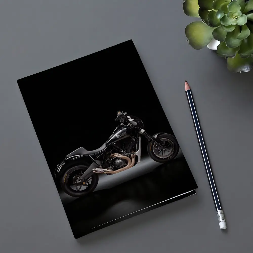 Buell Motorcycle Black Studio Dark Background – Notebooks