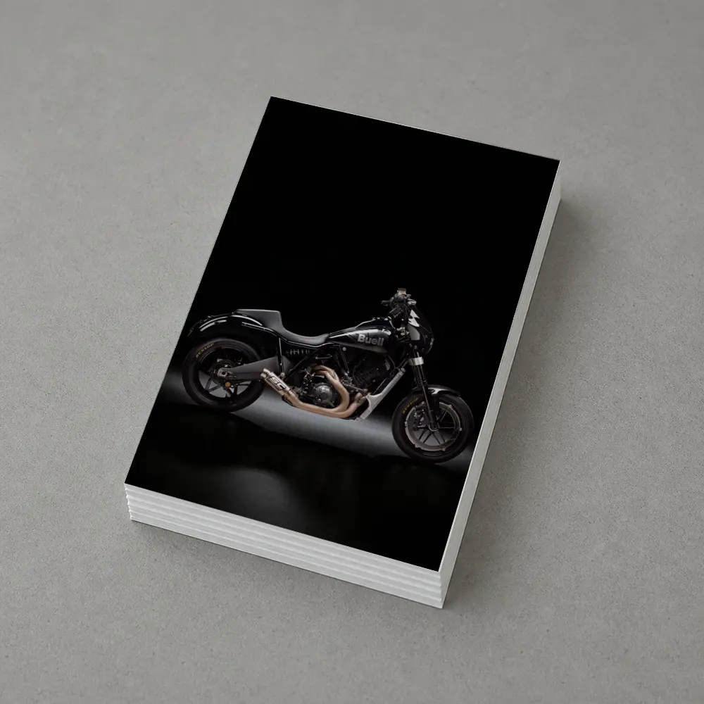 Buell Motorcycle Black Studio Dark Background – Postcards