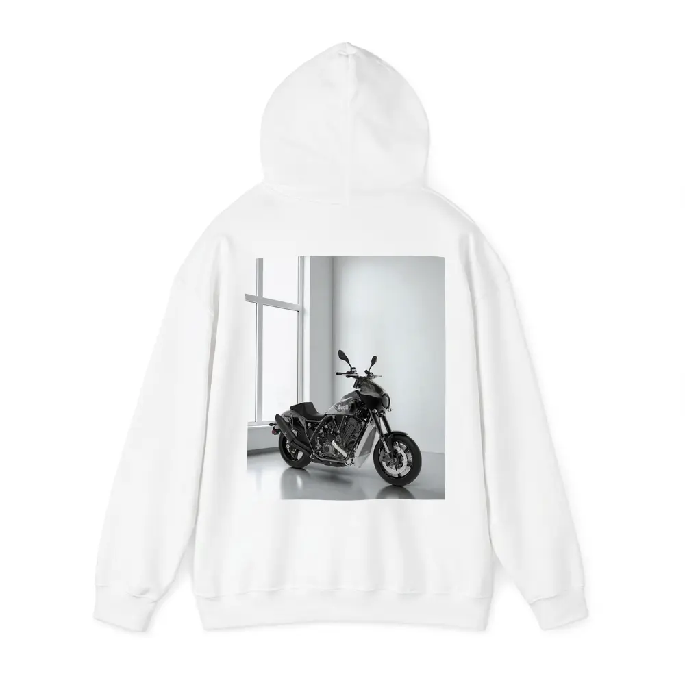 Buell Motorcycle Parked In White Studio – Hoodies