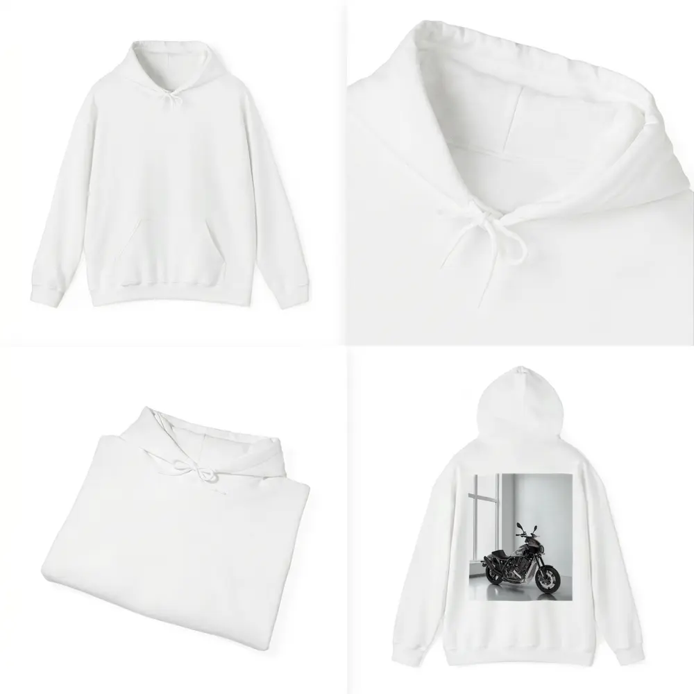 Buell Motorcycle Parked In White Studio – Hoodies