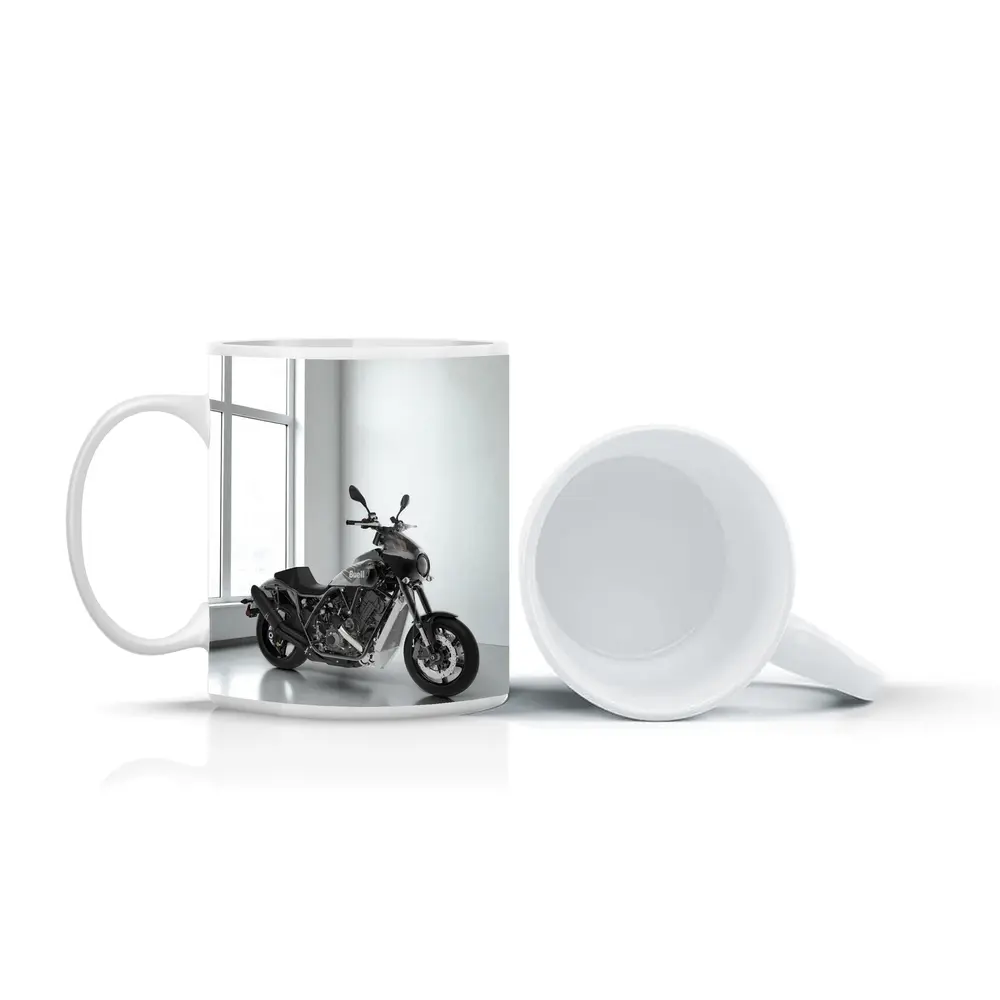 Buell Motorcycle Parked In White Studio – Mugs