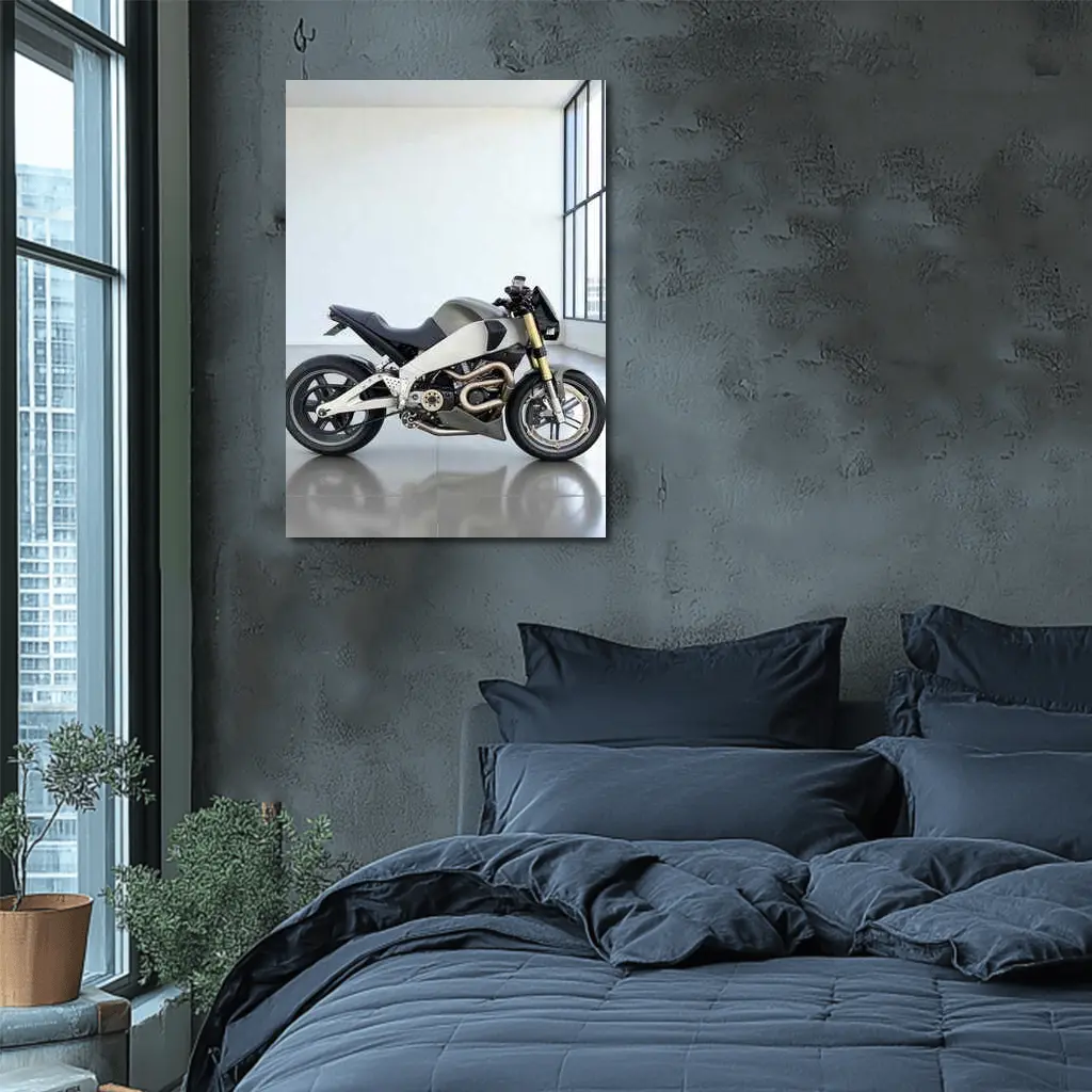 Modern Naked Streetfighter Motorcycle Studio White – Wall Art