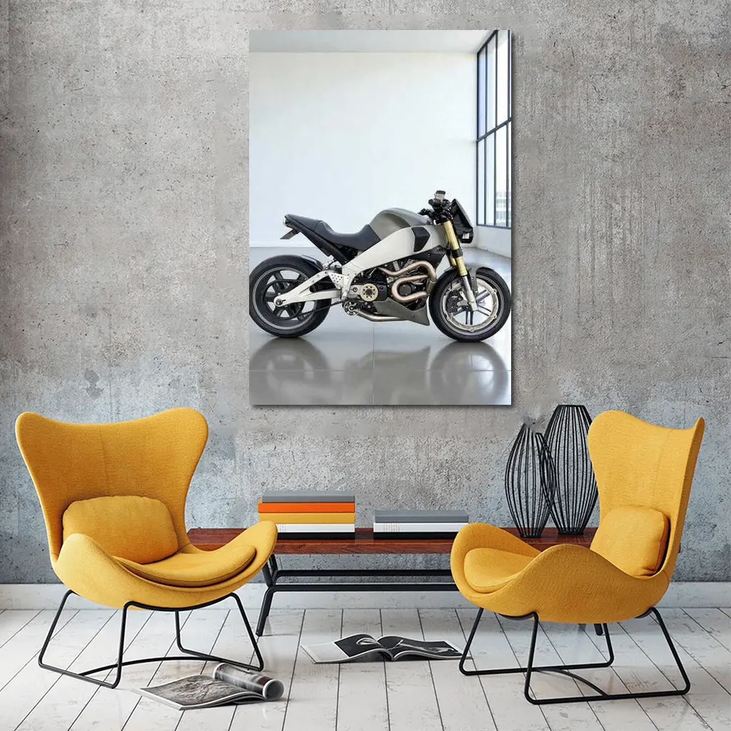 Modern Naked Streetfighter Motorcycle Studio White – Wall Art