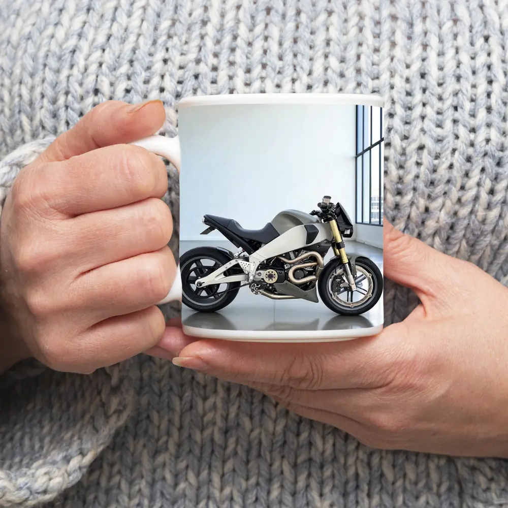 Modern Naked Streetfighter Motorcycle Studio White – Mugs