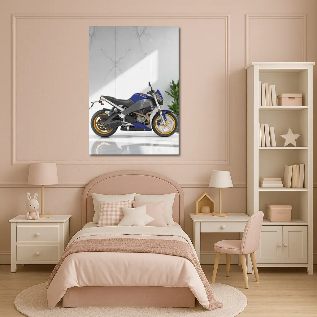 Buell Streetfighter Motorcycle Blue Marble Interior – Wall Art