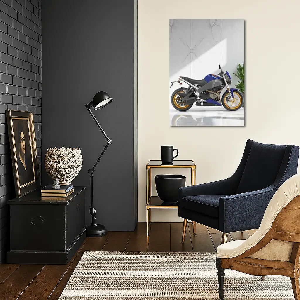 Buell Streetfighter Motorcycle Blue Marble Interior – Wall Art