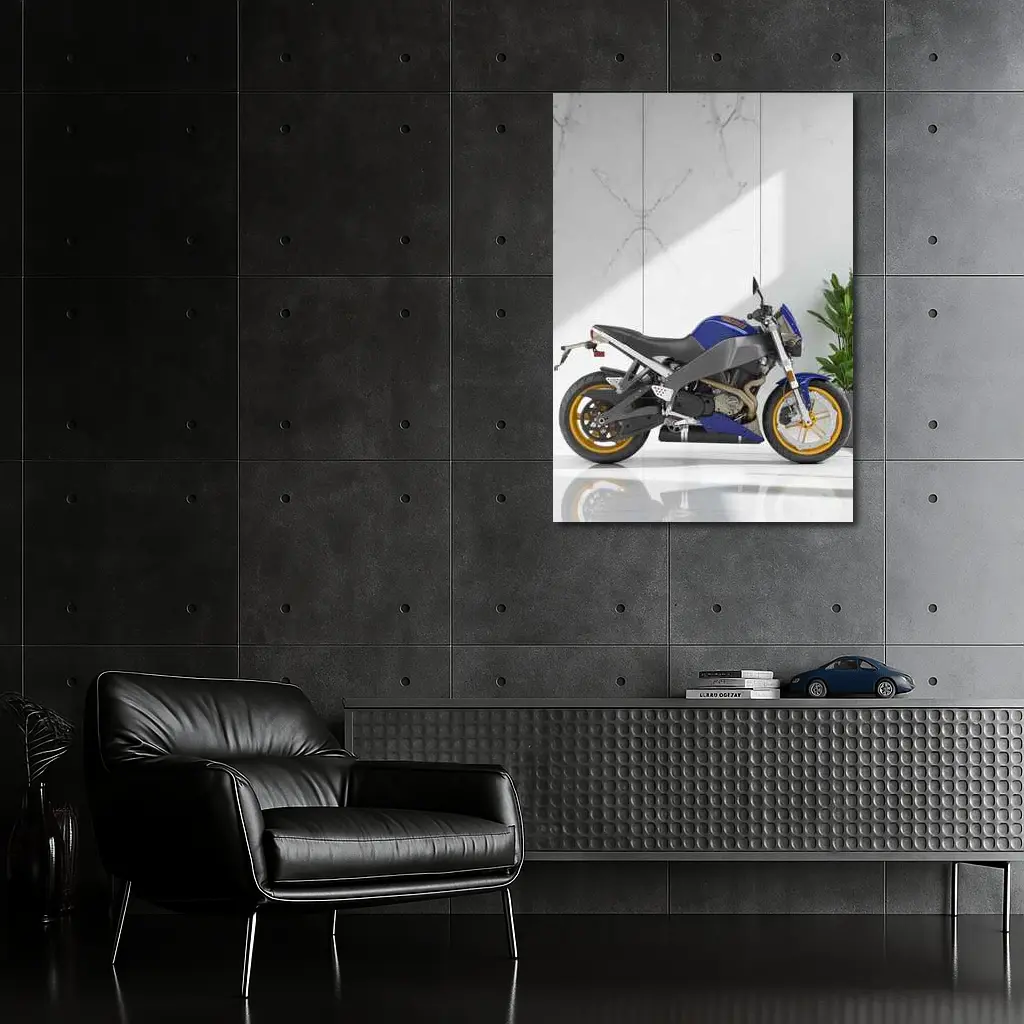 Buell Streetfighter Motorcycle Blue Marble Interior – Wall Art