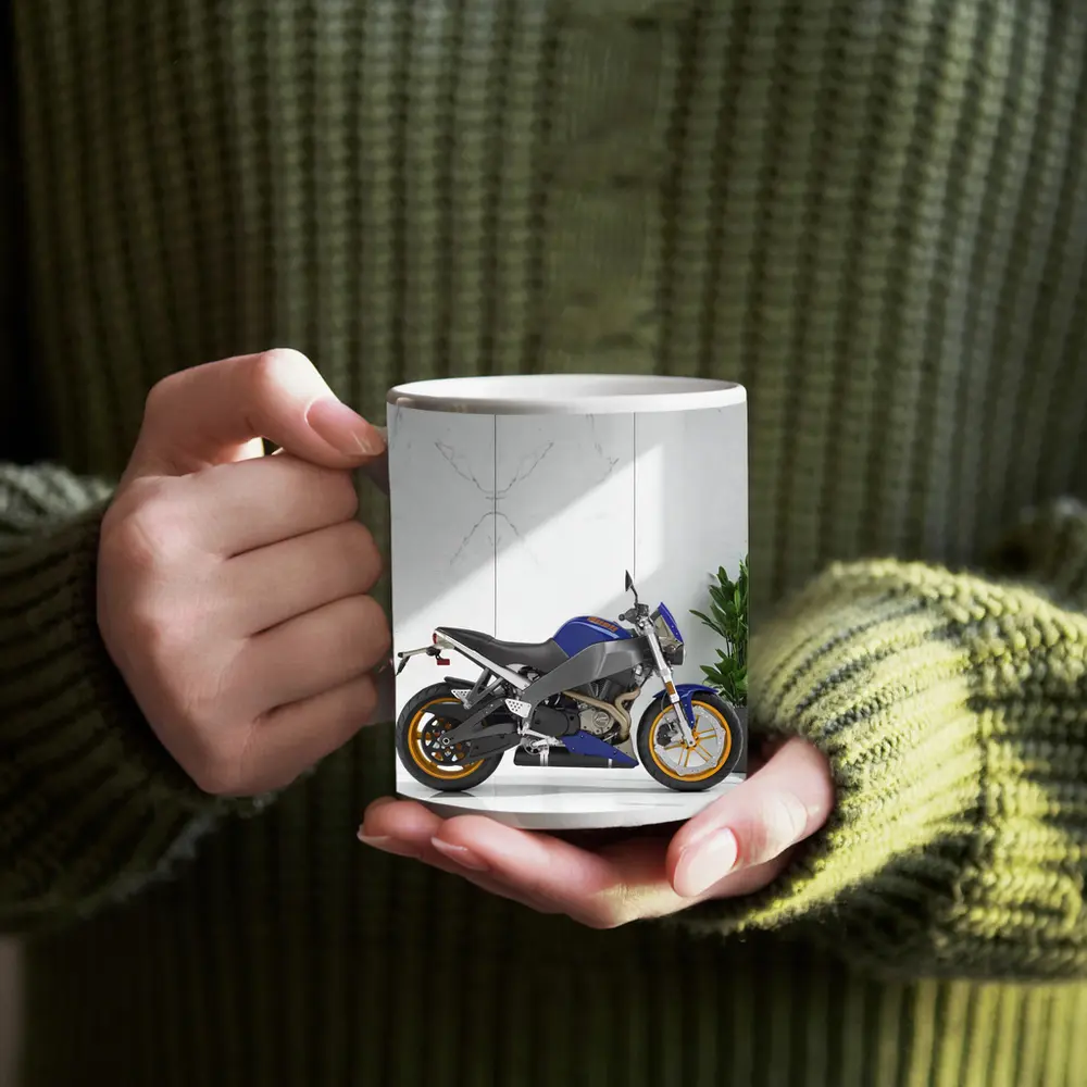 Buell Streetfighter Motorcycle Blue Marble Interior – Mugs