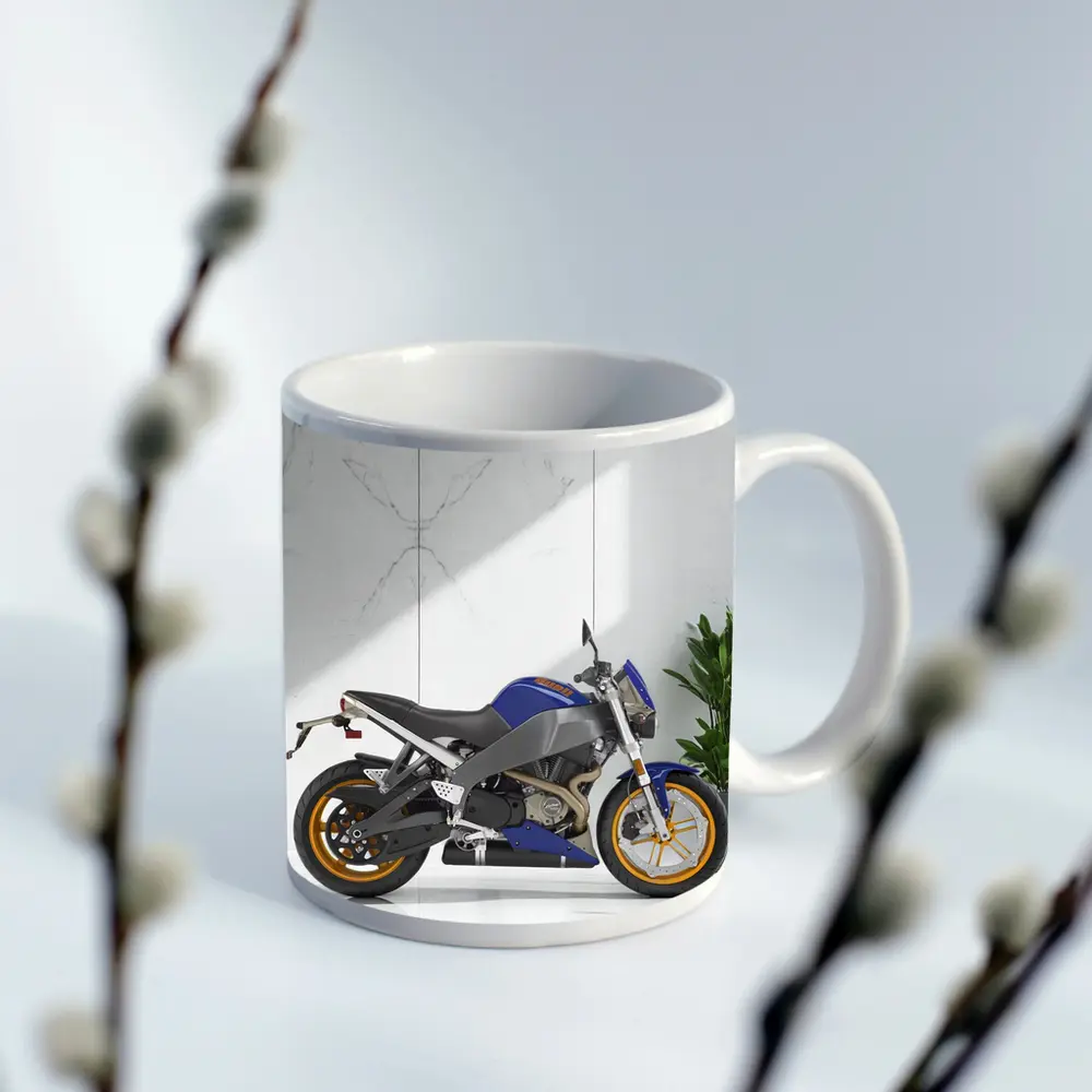 Buell Streetfighter Motorcycle Blue Marble Interior – Mugs