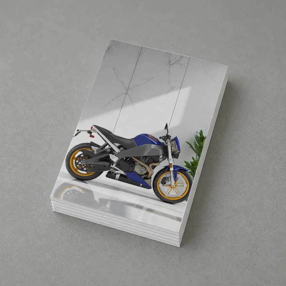 Buell Streetfighter Motorcycle Blue Marble Interior – Postcards