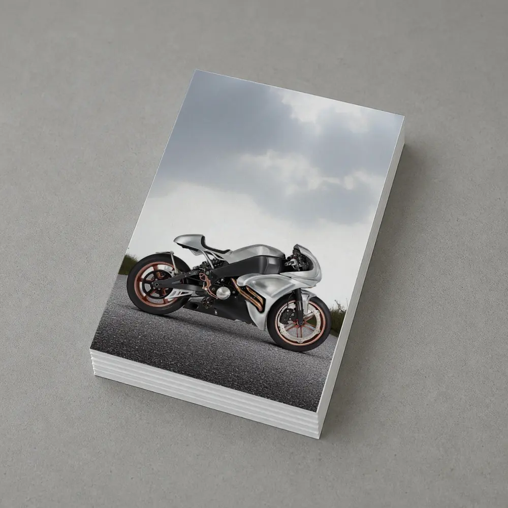 Silver Sport Bike Concept Dramatic Sky – Postcards