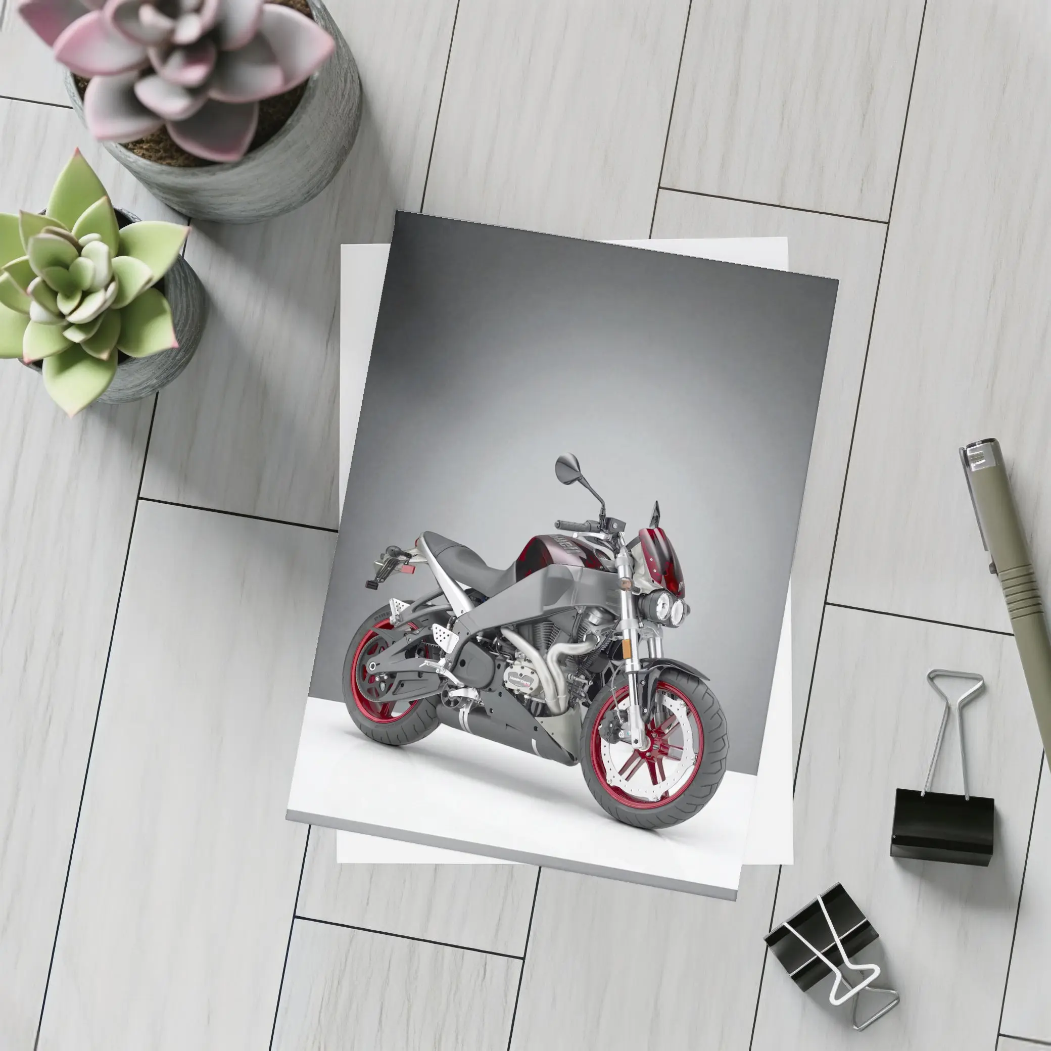 Buell Naked Streetfighter Motorcycle Gray Studio – Postcards
