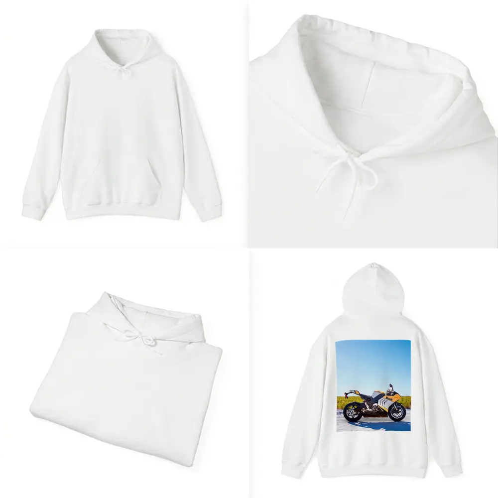 Buell Sport Bike Parked Sunny Open Field – Hoodies