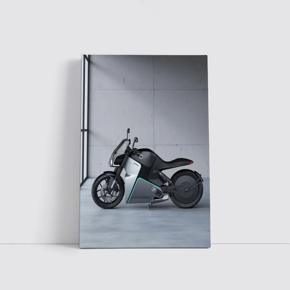 Fuell Electric Motorcycle Concrete Studio Setting – Wall Art