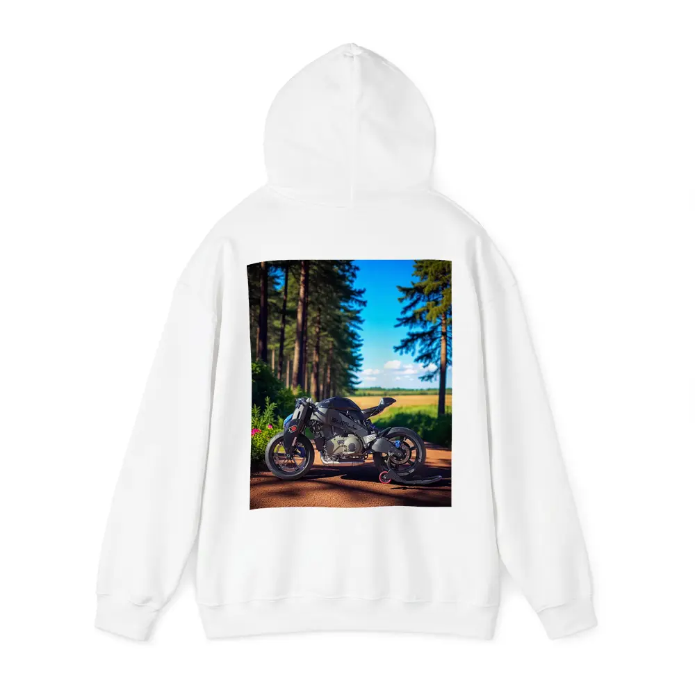 Buell Motorcycle Parked On Forest Road – Hoodies