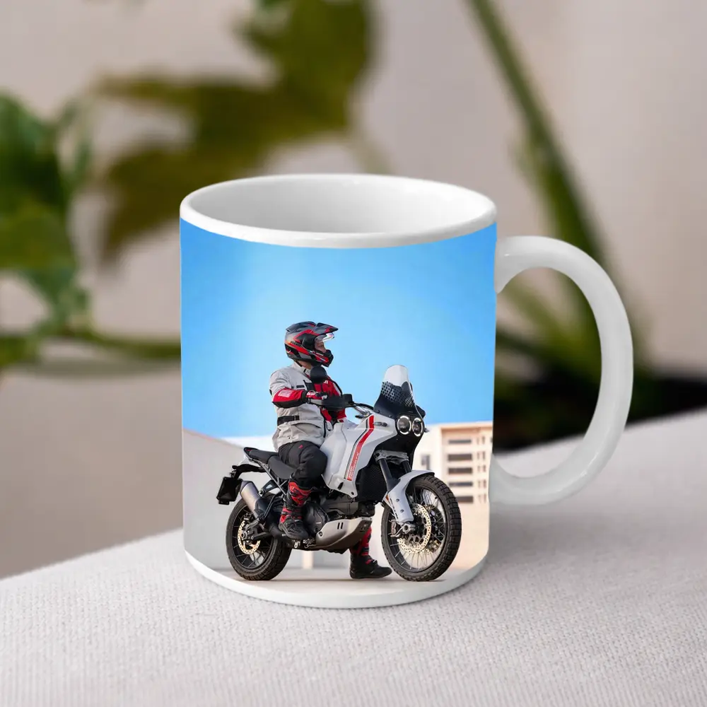 Ducati Desert Sled Rider Urban Rooftop – Mugs