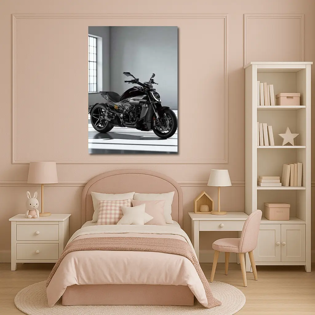 Ducati Diavel Motorcycle Dark Studio Setting – Wall Art