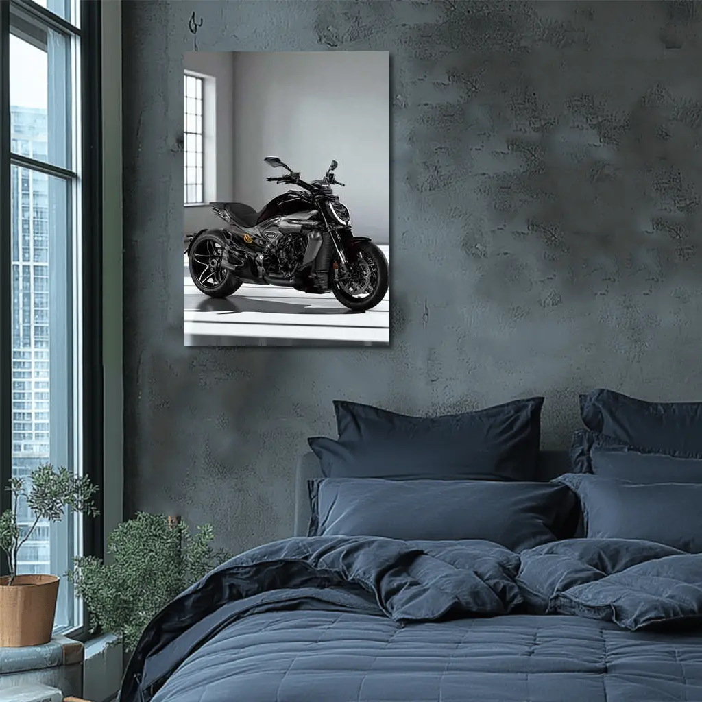 Ducati Diavel Motorcycle Dark Studio Setting – Wall Art