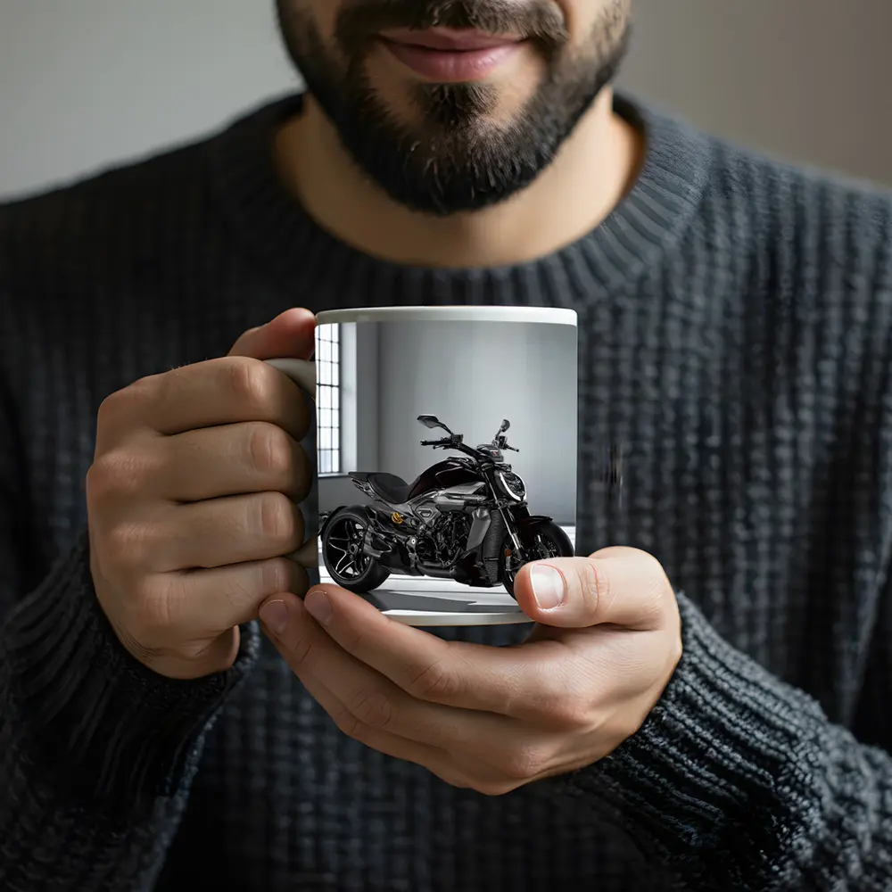 Ducati Diavel Motorcycle Dark Studio Setting – Mugs