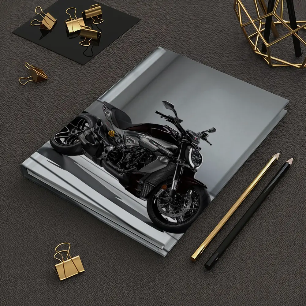 Ducati Diavel Motorcycle Dark Studio Setting – Notebooks