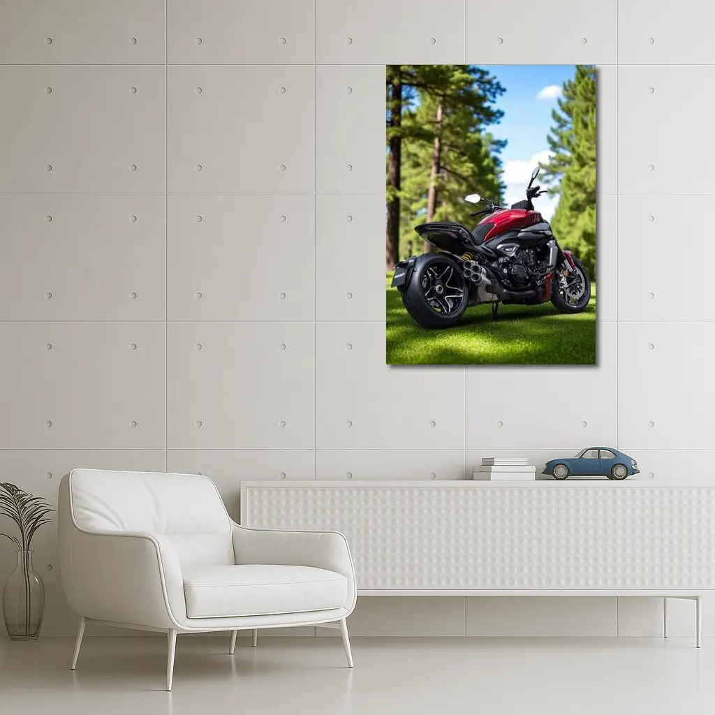 Ducati Diavel Red Motorcycle Green Park – Wall Art
