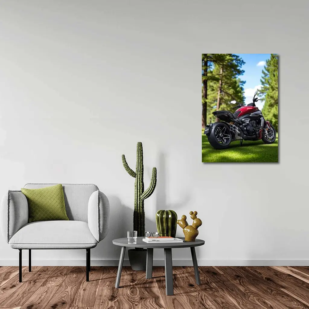 Ducati Diavel Red Motorcycle Green Park – Wall Art
