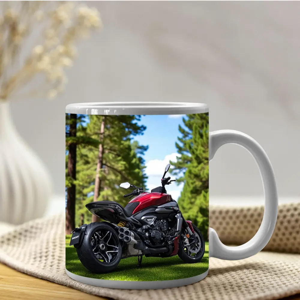 Ducati Diavel Red Motorcycle Green Park – Mugs