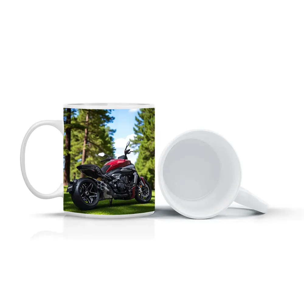 Ducati Diavel Red Motorcycle Green Park – Mugs