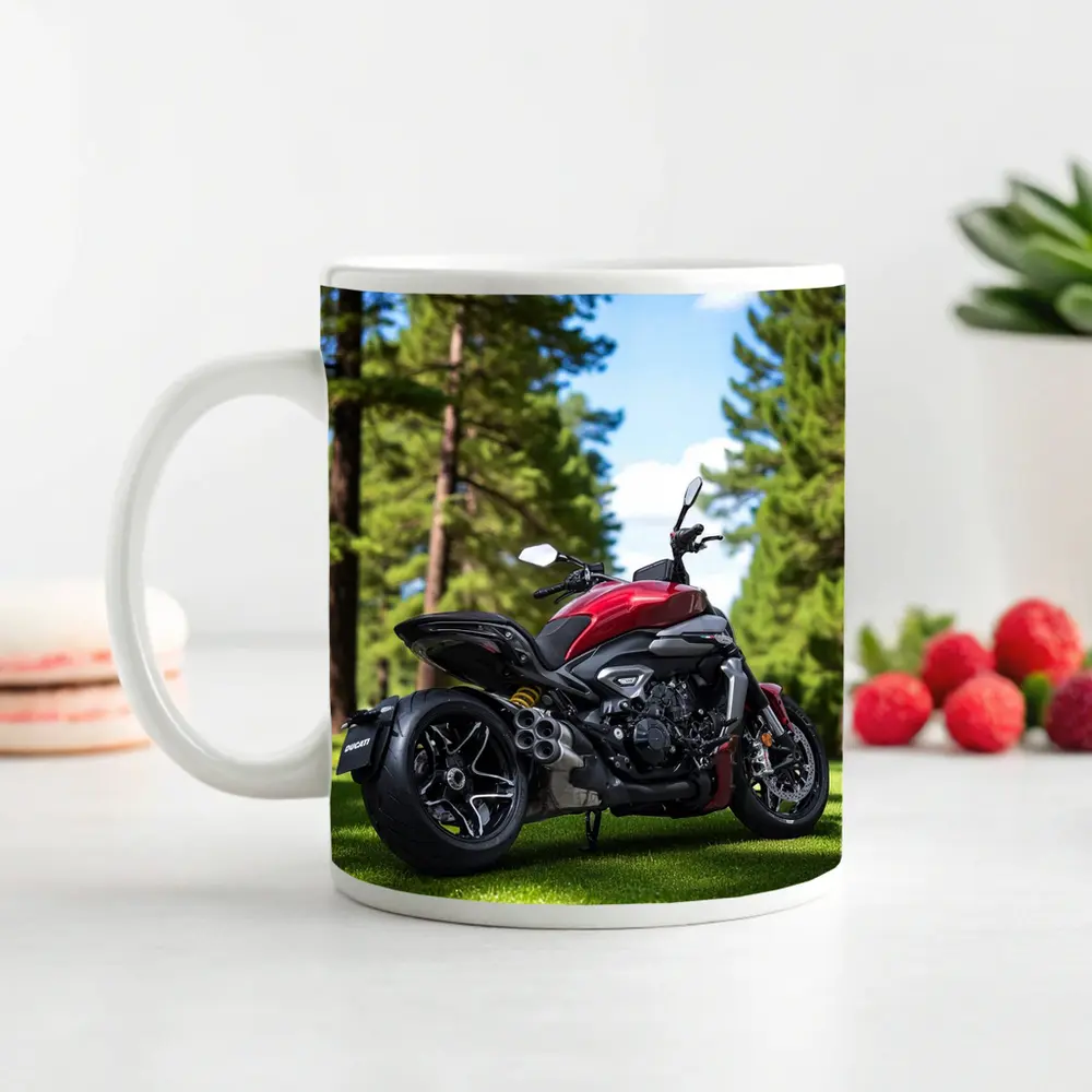 Ducati Diavel Red Motorcycle Green Park – Mugs