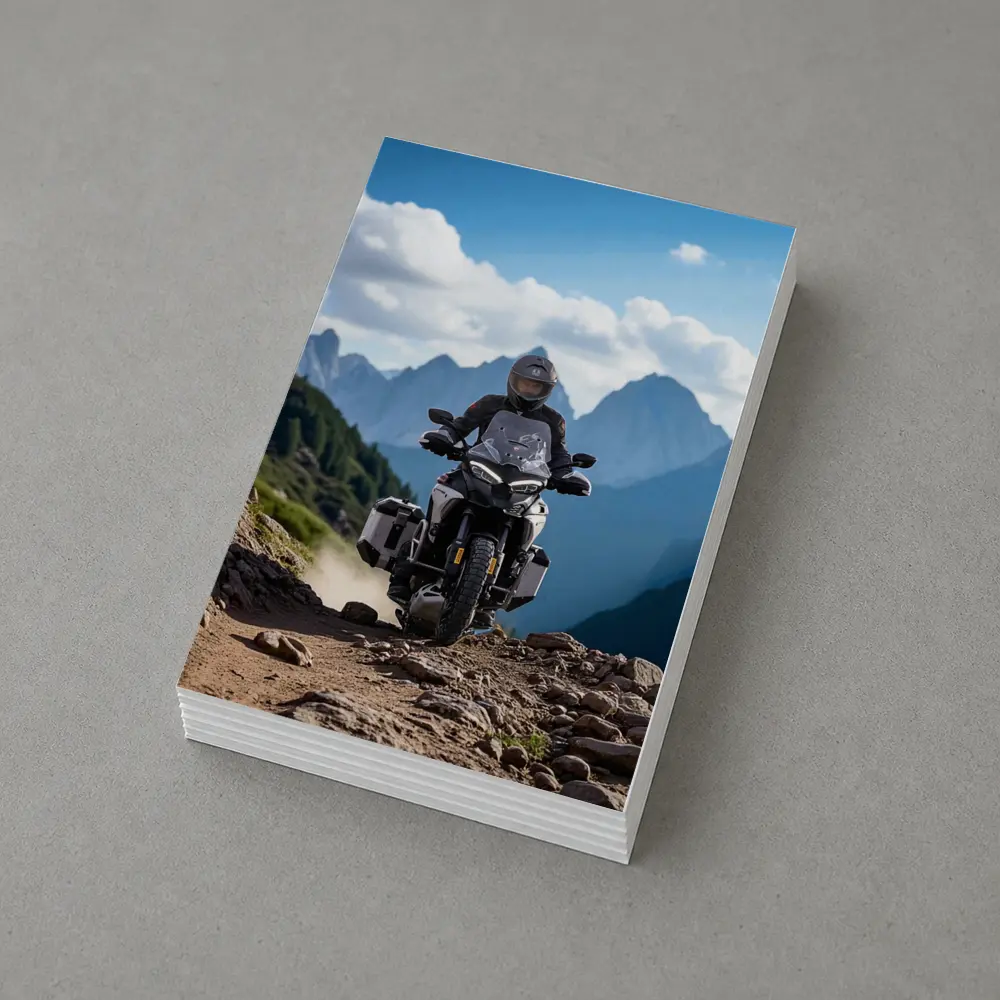 Adventure Motorcycle Rider Rocky Mountain Trail – Postcards