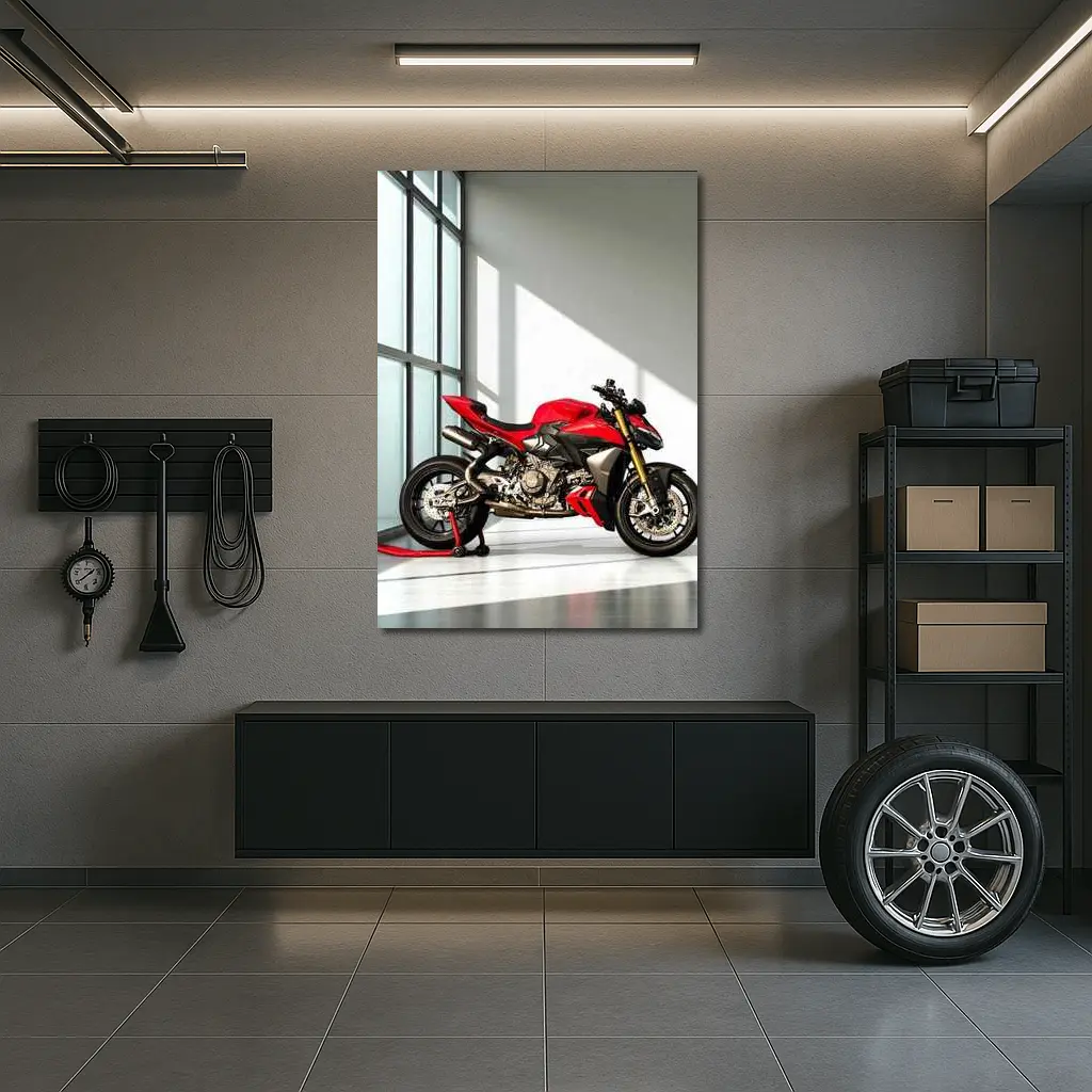 Ducati Streetfighter V4 Red Indoor Studio – Wall Art