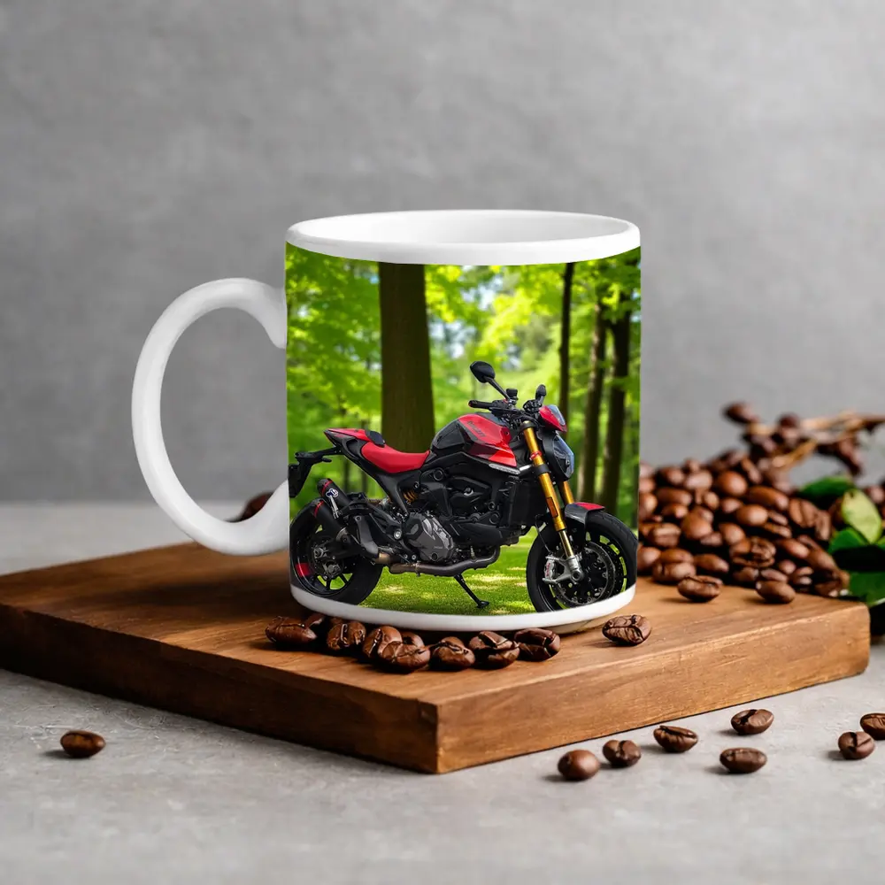 Ducati Monster Red Black Motorcycle Green Park – Mugs