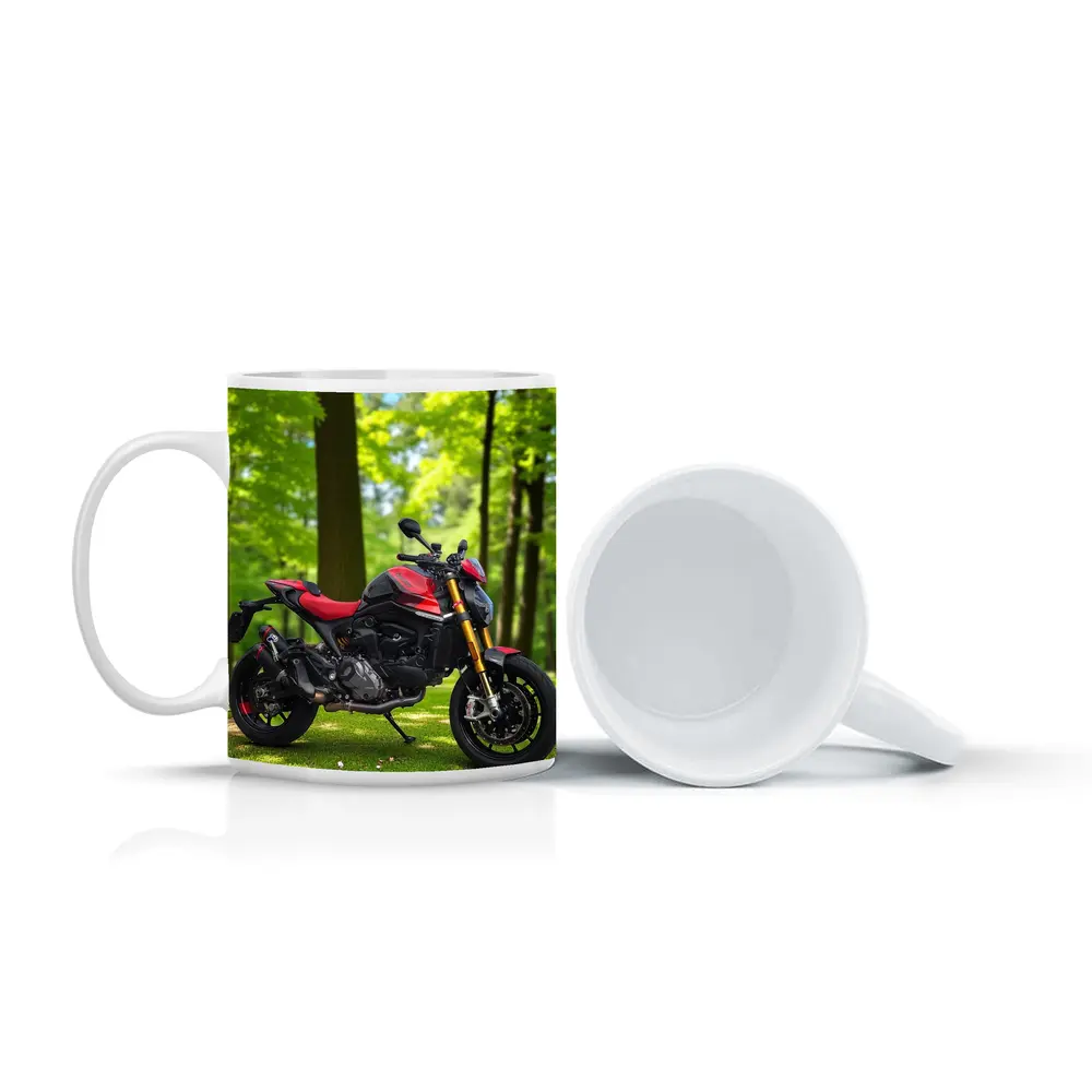 Ducati Monster Red Black Motorcycle Green Park – Mugs
