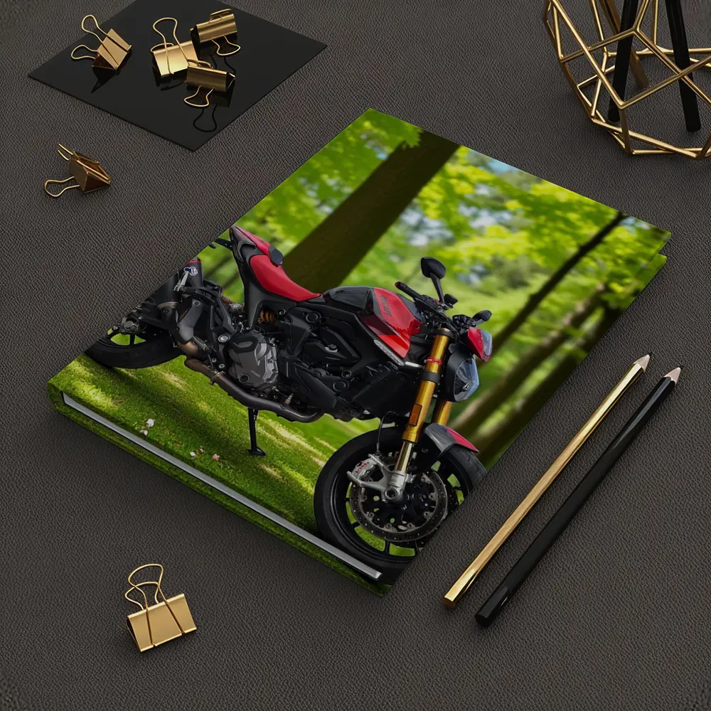 Ducati Monster Red Black Motorcycle Green Park – Notebooks