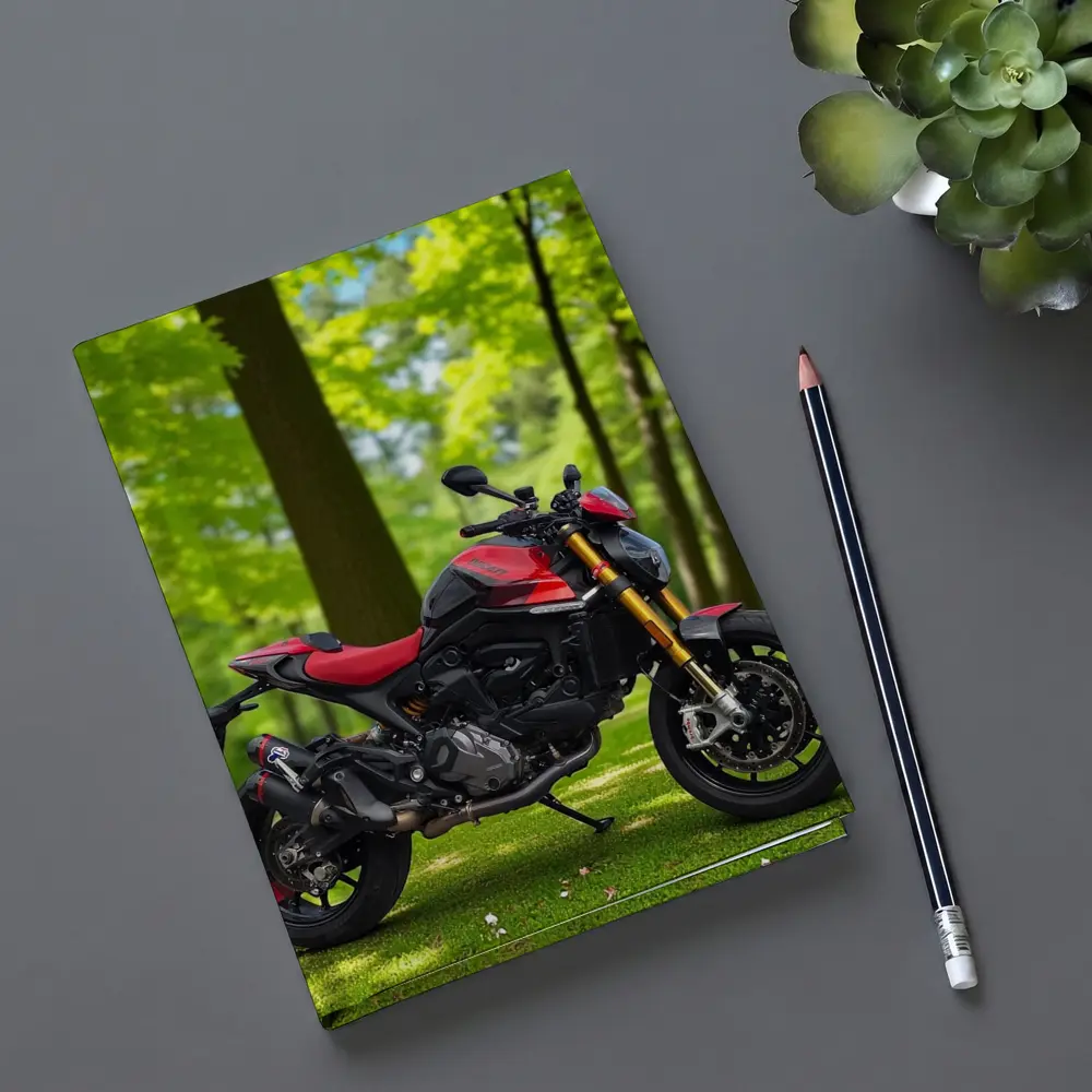 Ducati Monster Red Black Motorcycle Green Park – Notebooks