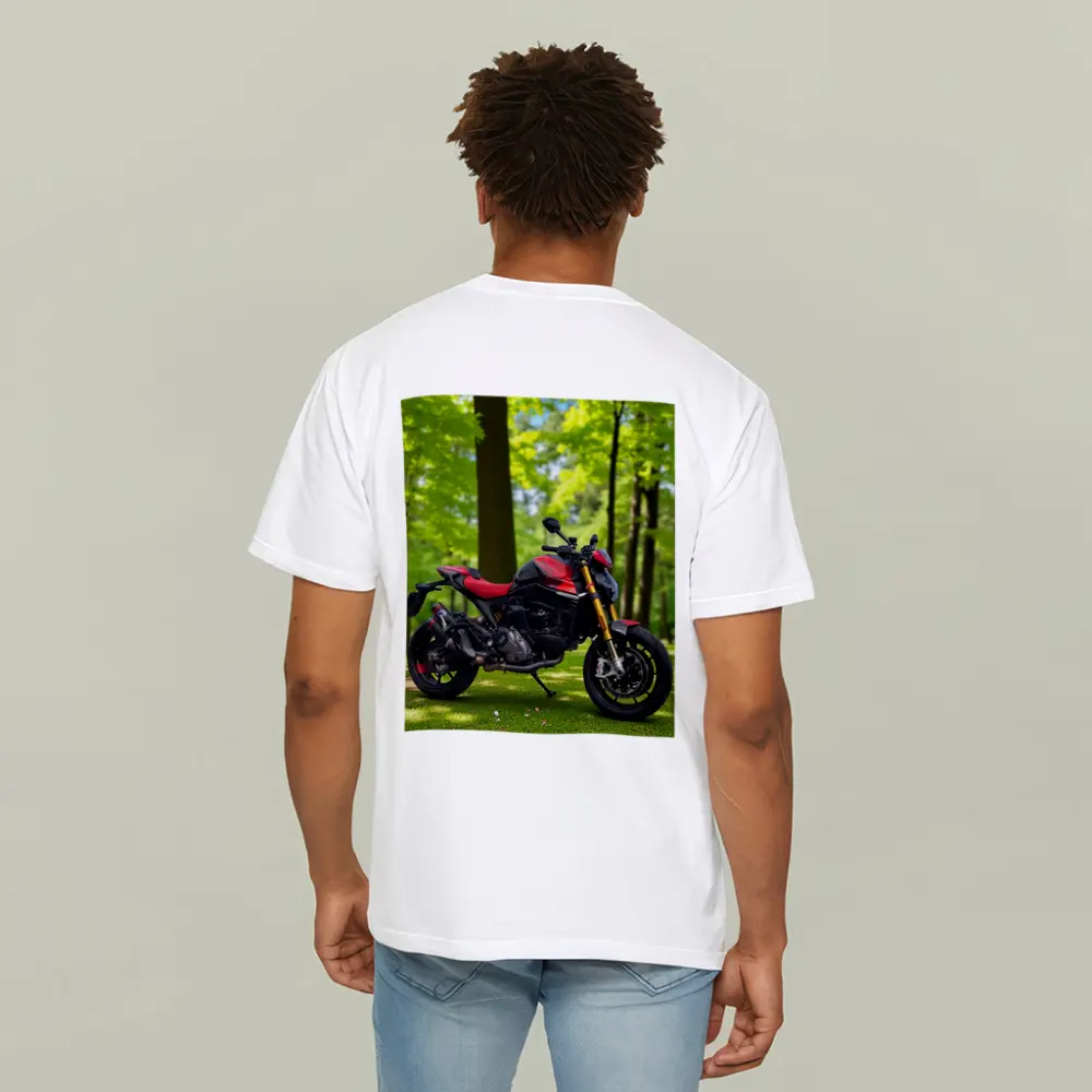 Ducati Monster Red Black Motorcycle Green Park – T-Shirts