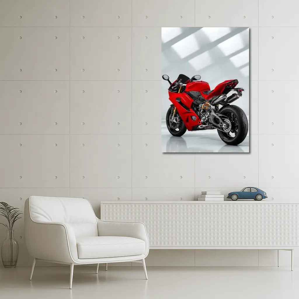Red Ducati Panigale Superbike Studio Shot – Wall Art