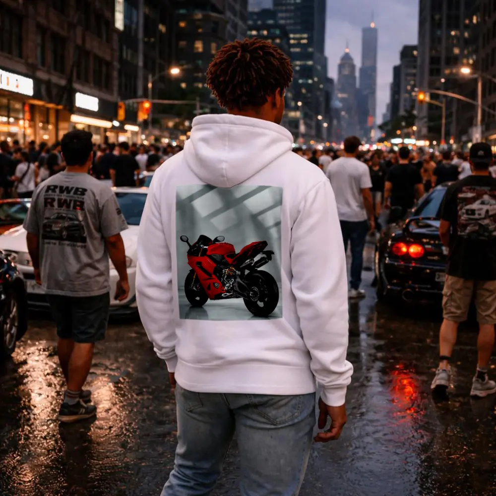 Red Ducati Panigale Superbike Studio Shot – Hoodies