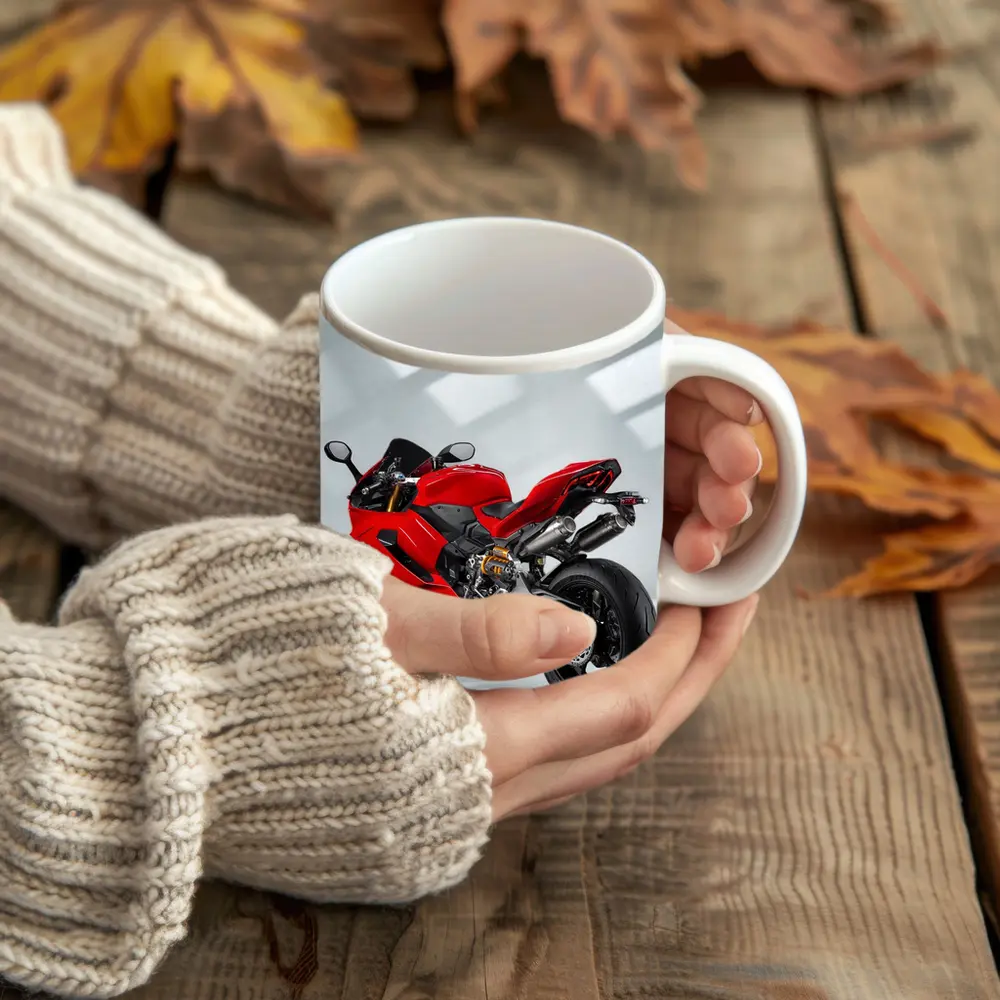 Red Ducati Panigale Superbike Studio Shot – Mugs