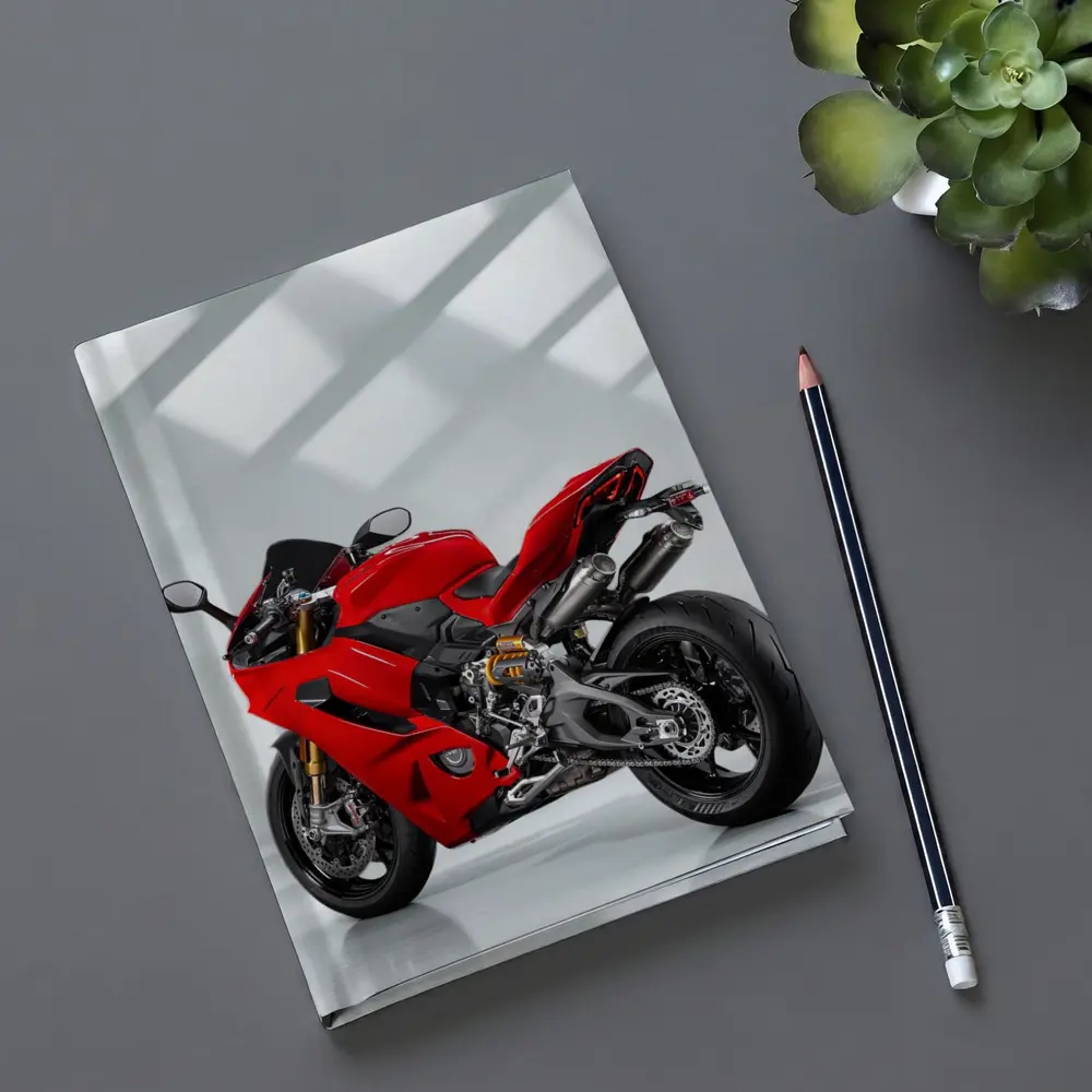 Red Ducati Panigale Superbike Studio Shot – Notebooks