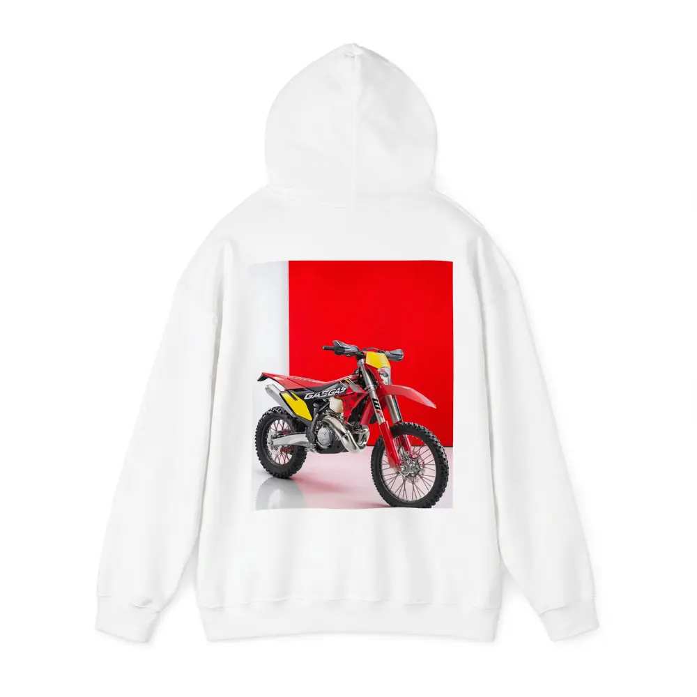GASGAS Red Dirt Bike Against Red Background – Hoodies