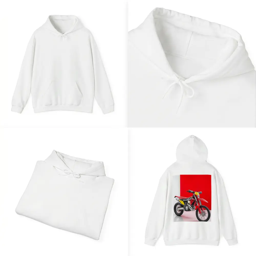 GASGAS Red Dirt Bike Against Red Background – Hoodies