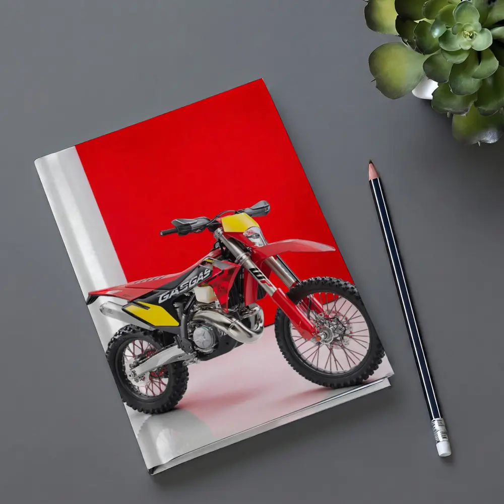 GASGAS Red Dirt Bike Against Red Background – Notebooks