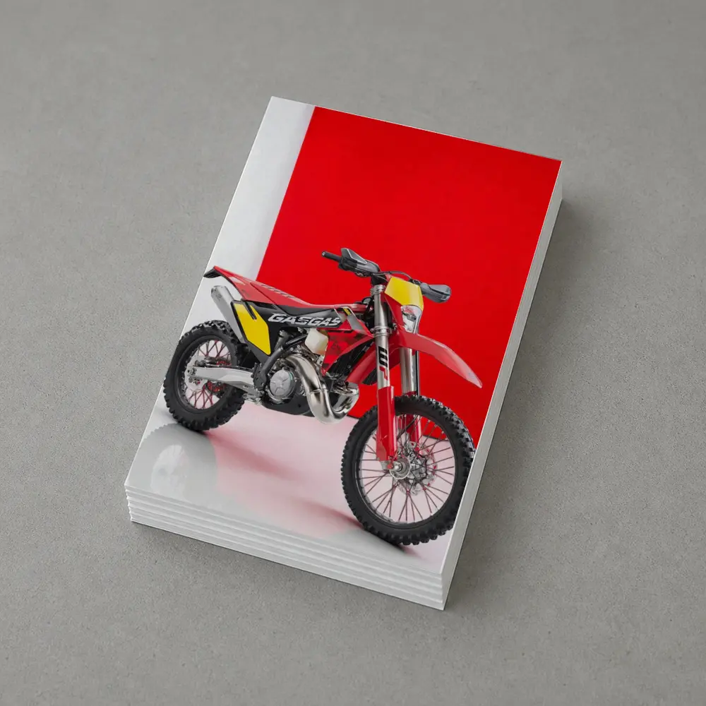 GASGAS Red Dirt Bike Against Red Background – Postcards