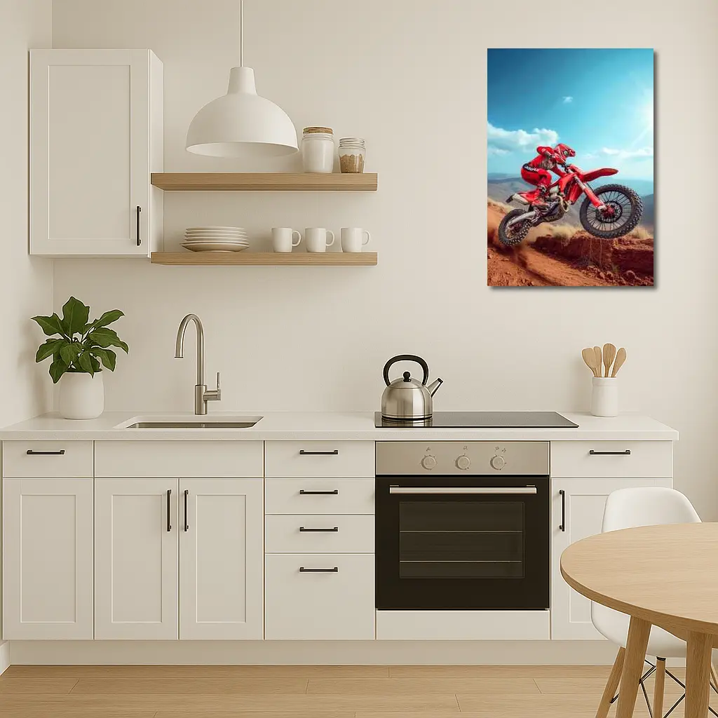 GASGAS Rider Jumping Red Desert Hills – Wall Art