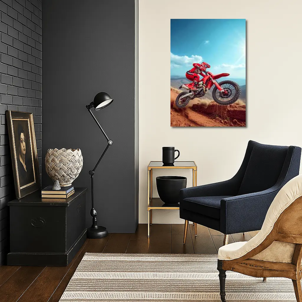 GASGAS Rider Jumping Red Desert Hills – Wall Art